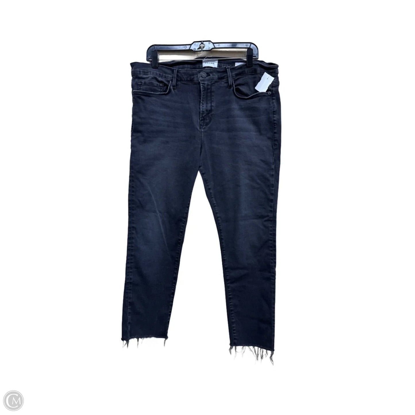 Jeans Skinny By Frame In Black Denim, Size: 12