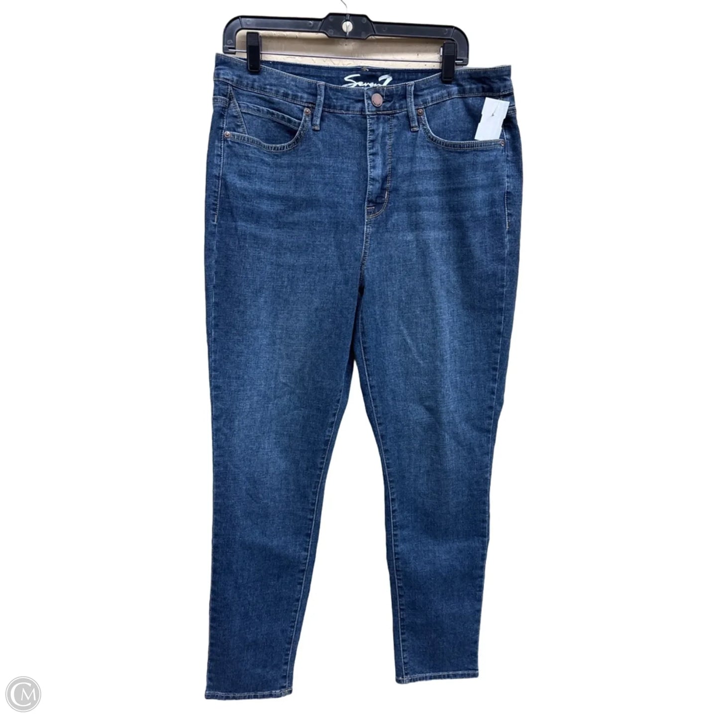 Jeans Skinny By Seven 7 In Blue, Size: 12