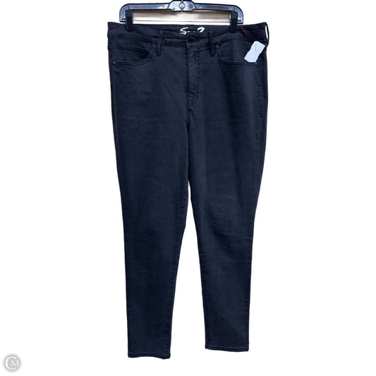 Jeans Skinny By Seven 7 In Black Denim, Size: 14