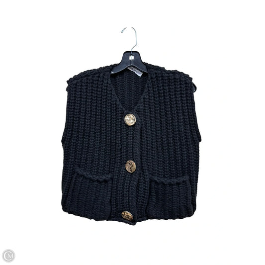 Vest Sweater By Clothes Mentor In Black