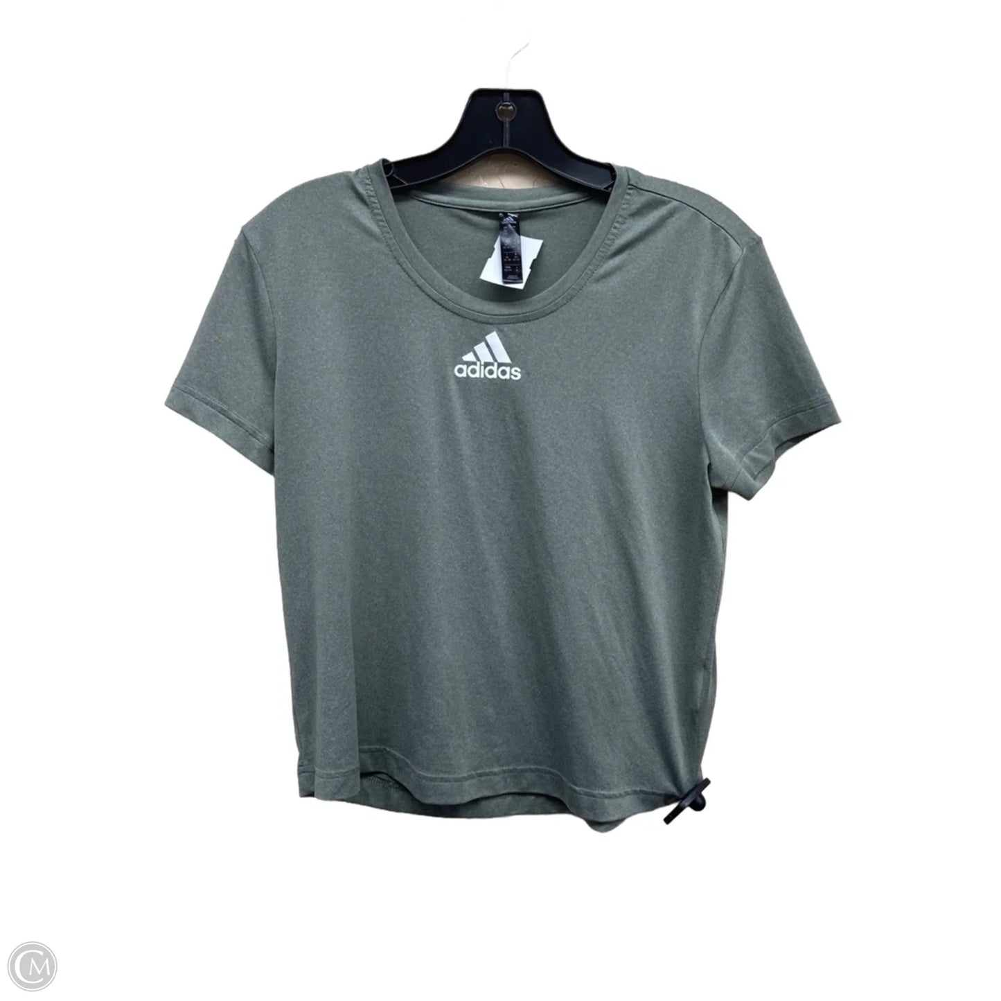 Athletic Top Short Sleeve By Adidas In Green, Size: Xs