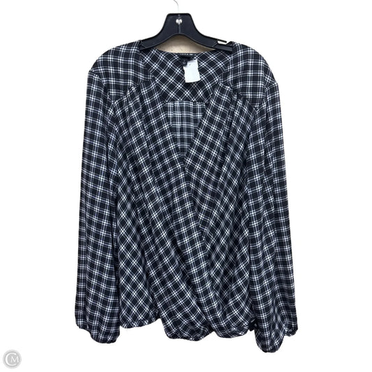 Top Long Sleeve By Torrid In Black & White, Size: 2x