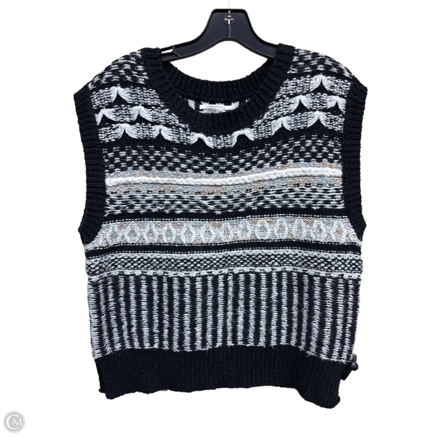 Vest Sweater By Anthropologie In Black & White, Size: M