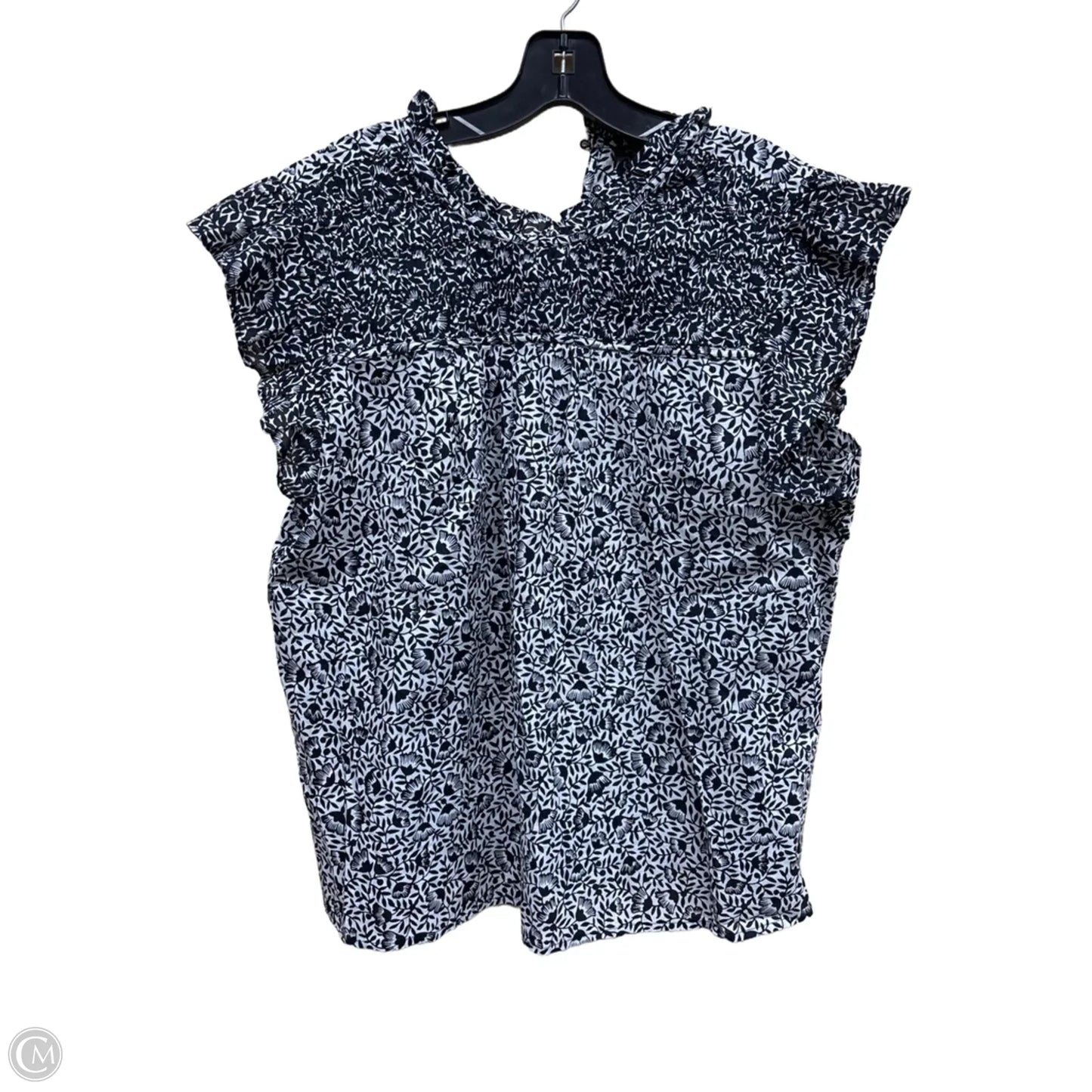 Top Short Sleeve By Ann Taylor In Floral Print, Size: L