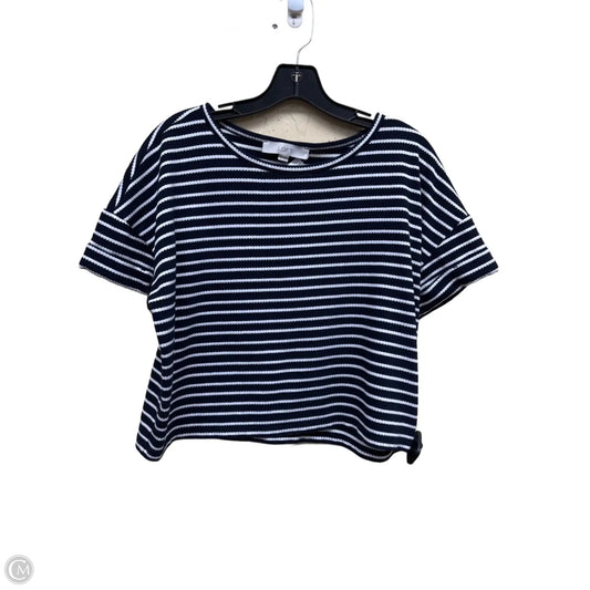 Top Short Sleeve By Loft In Striped Pattern, Size: M