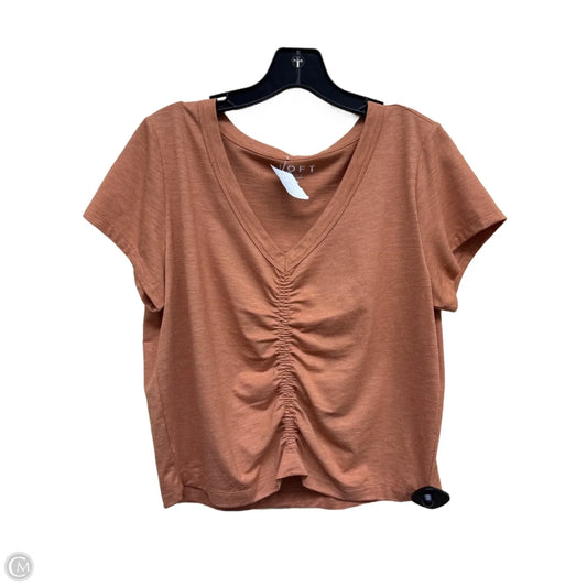 Top Short Sleeve By Loft In Brown, Size: M