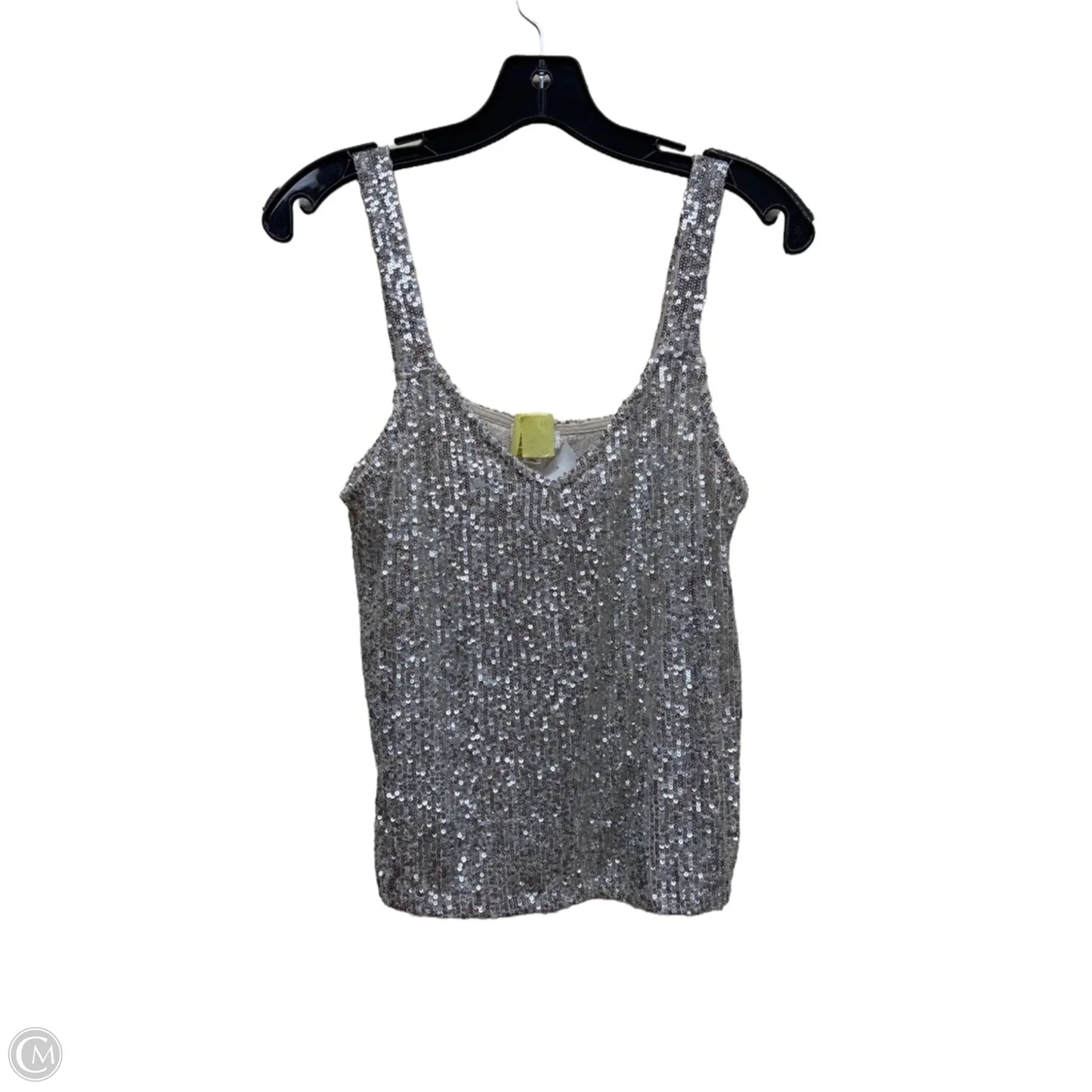 Top Sleeveless By Love On A Hanger In Silver, Size: M