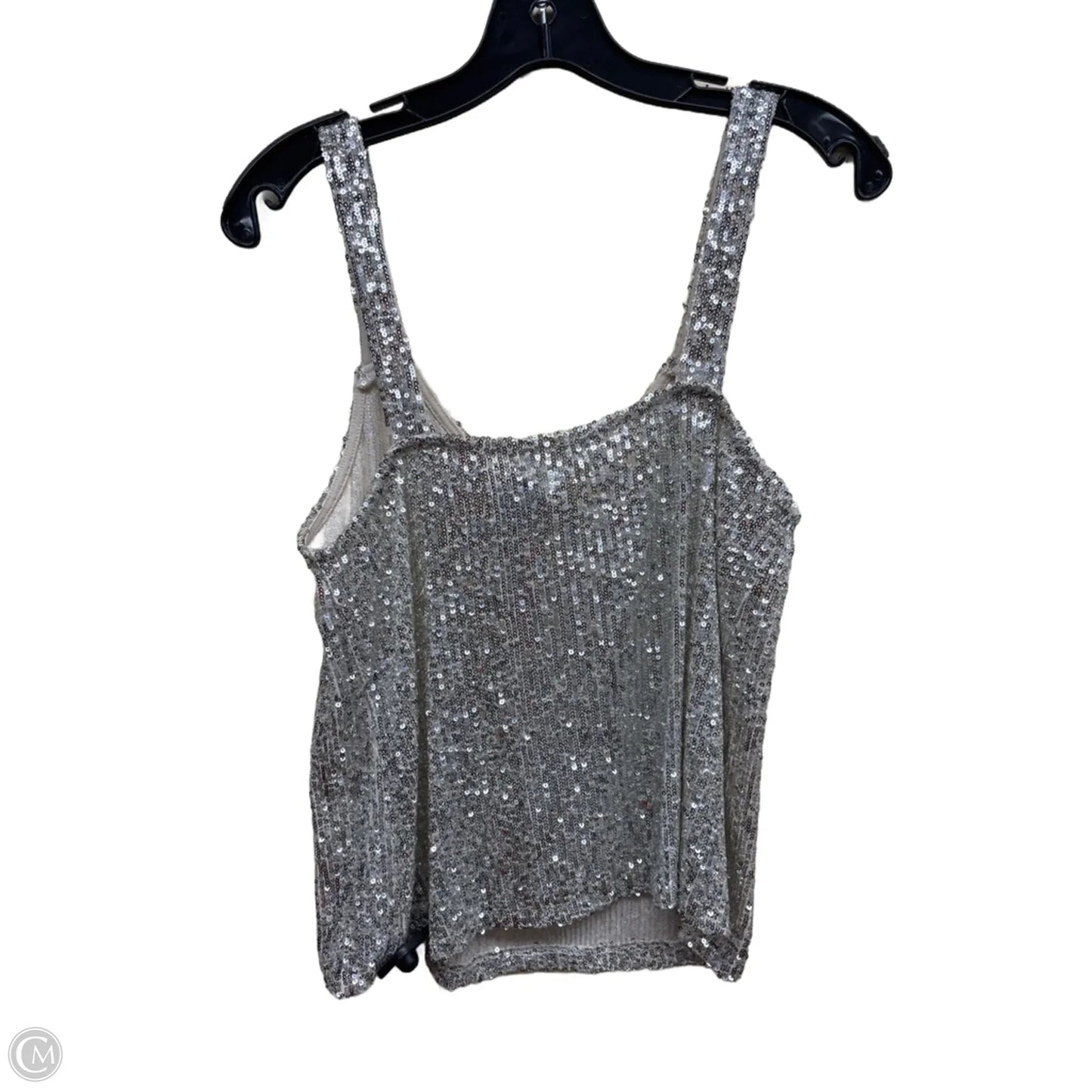 Top Sleeveless By Love On A Hanger In Silver, Size: M