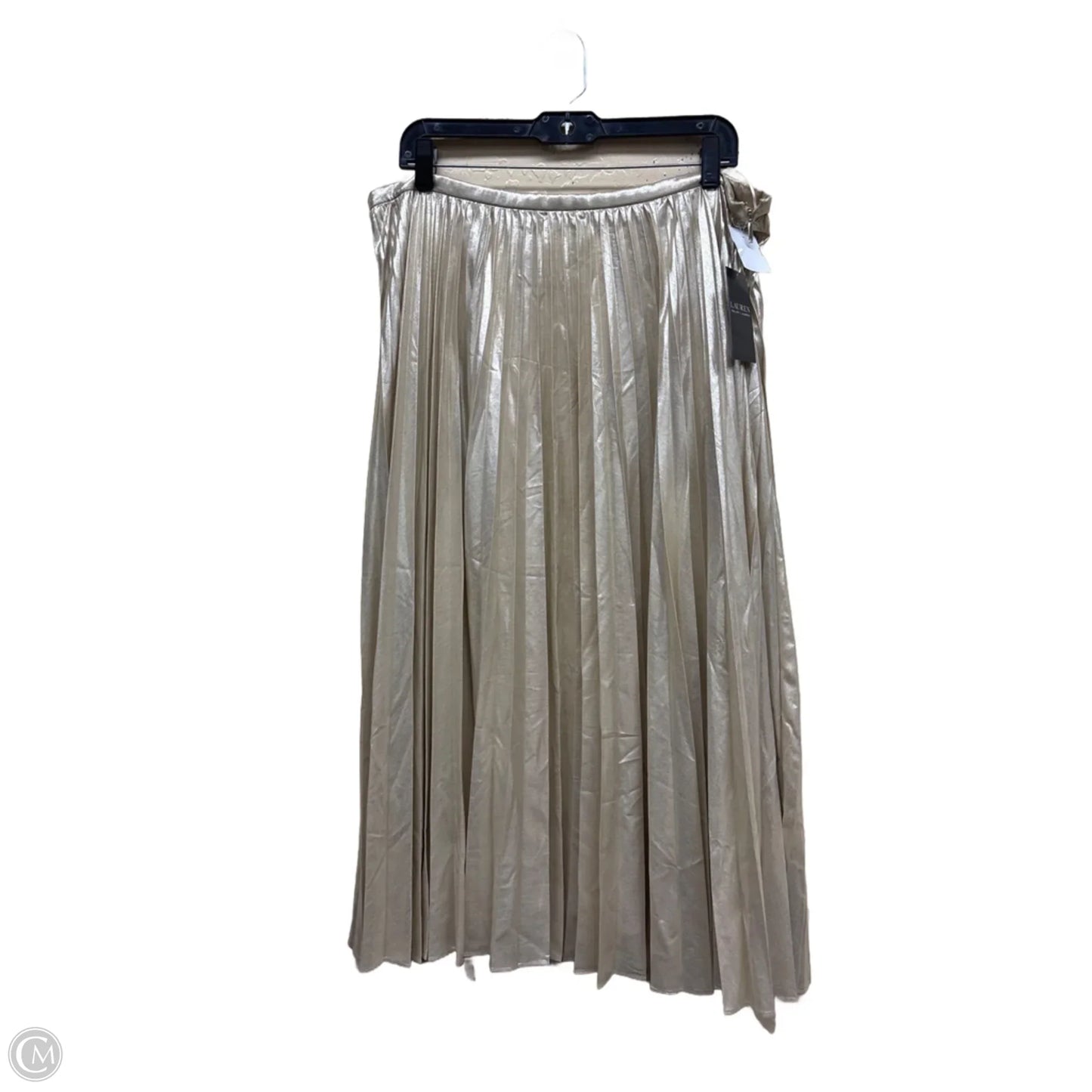 Skirt Midi By Lauren By Ralph Lauren In Gold, Size: 14