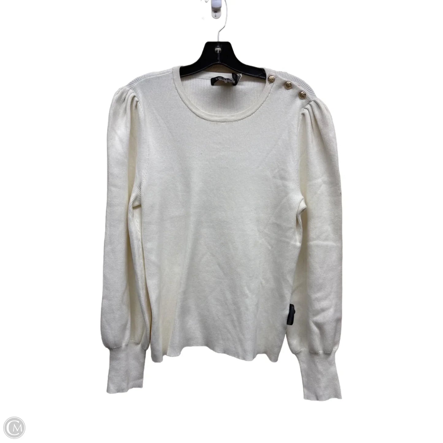 Top Long Sleeve By Lauren By Ralph Lauren In Cream, Size: Xl