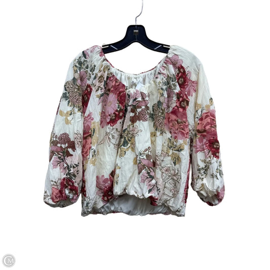 Top Long Sleeve By Maurices In Floral Print, Size: L