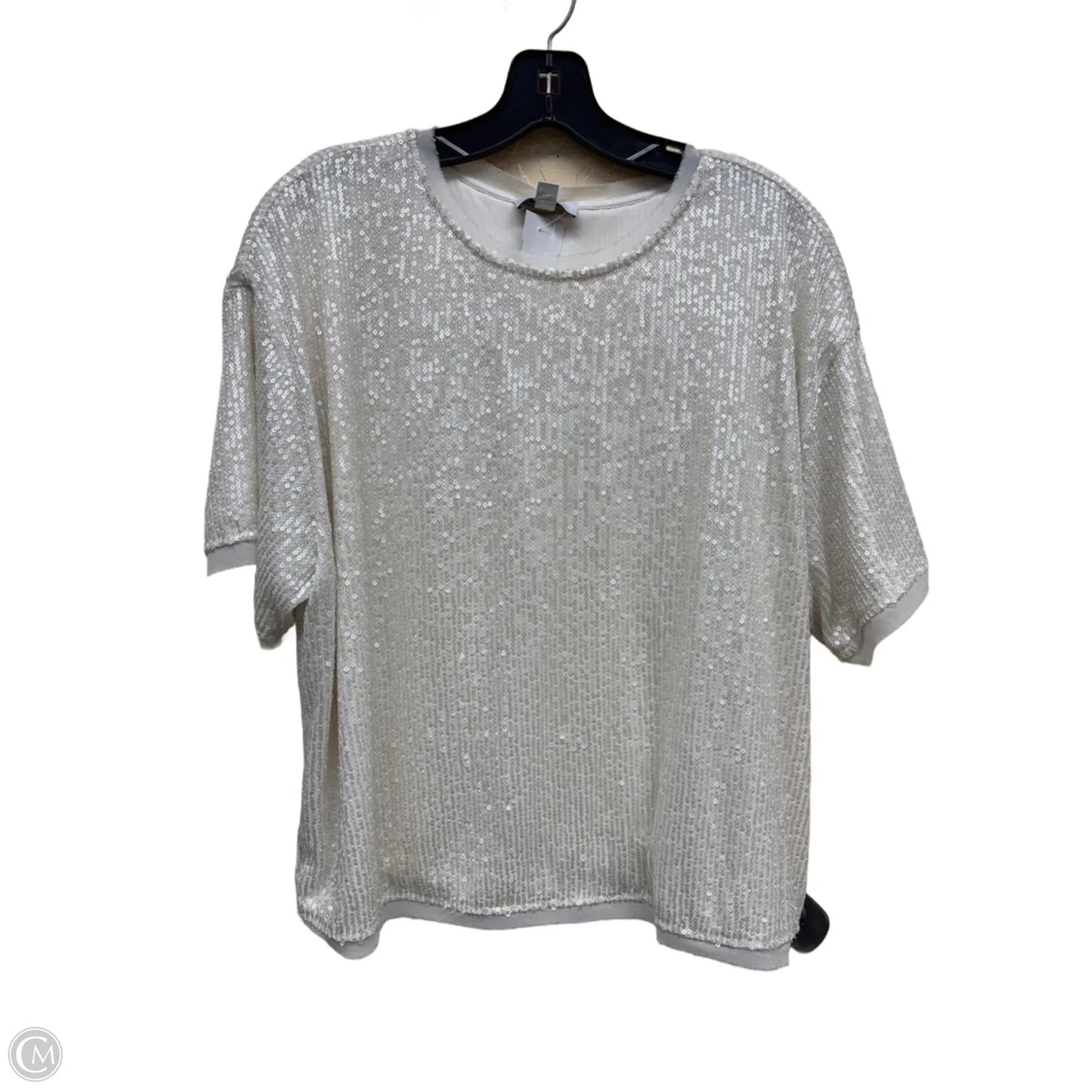 Top Short Sleeve By Evereve In Cream, Size: M