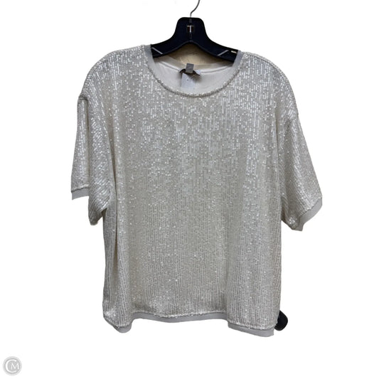 Top Short Sleeve By Evereve In Cream, Size: M