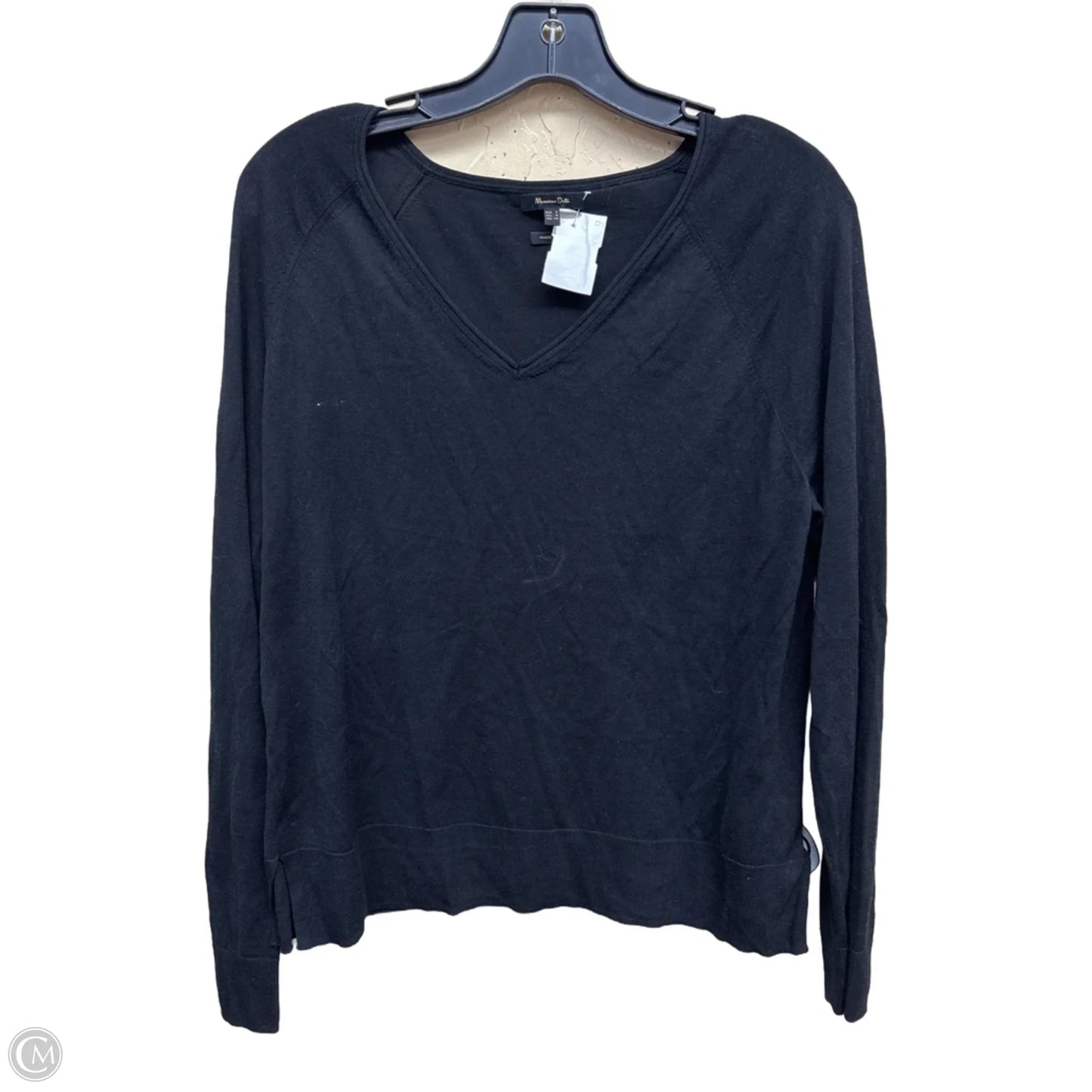 Top Long Sleeve By Massimo Dutti In Black, Size: S
