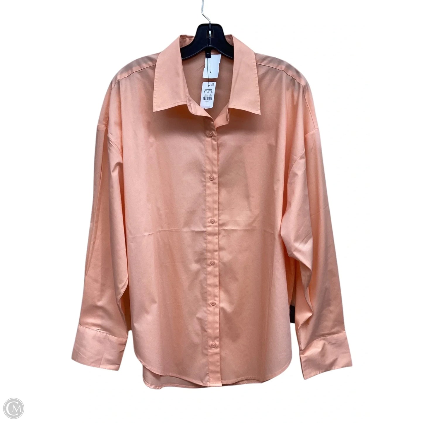 Top Long Sleeve By Express In Peach, Size: L