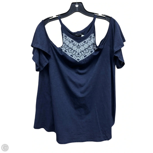 Top Short Sleeve By Lane Bryant In Blue