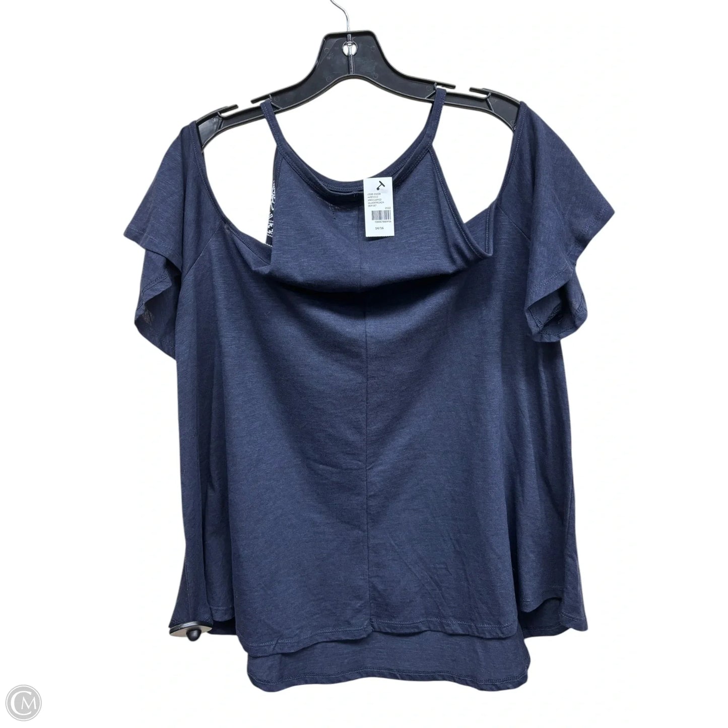 Top Short Sleeve By Lane Bryant In Blue