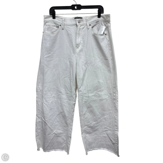 Jeans Wide Leg By Gap In White Denim, Size: 14