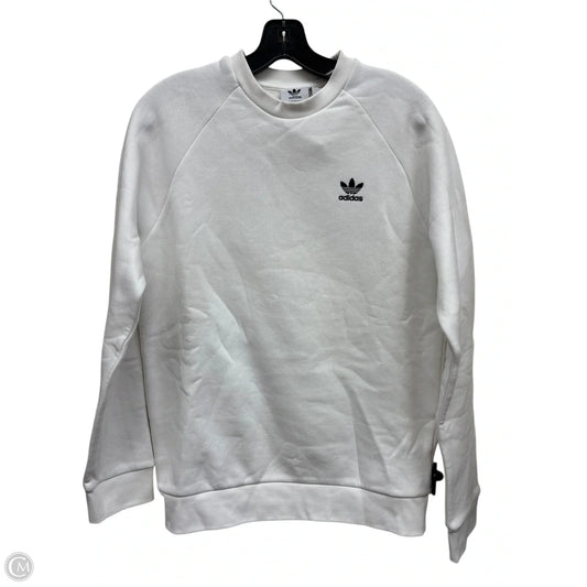 Athletic Sweatshirt Crewneck By Adidas In White, Size: S
