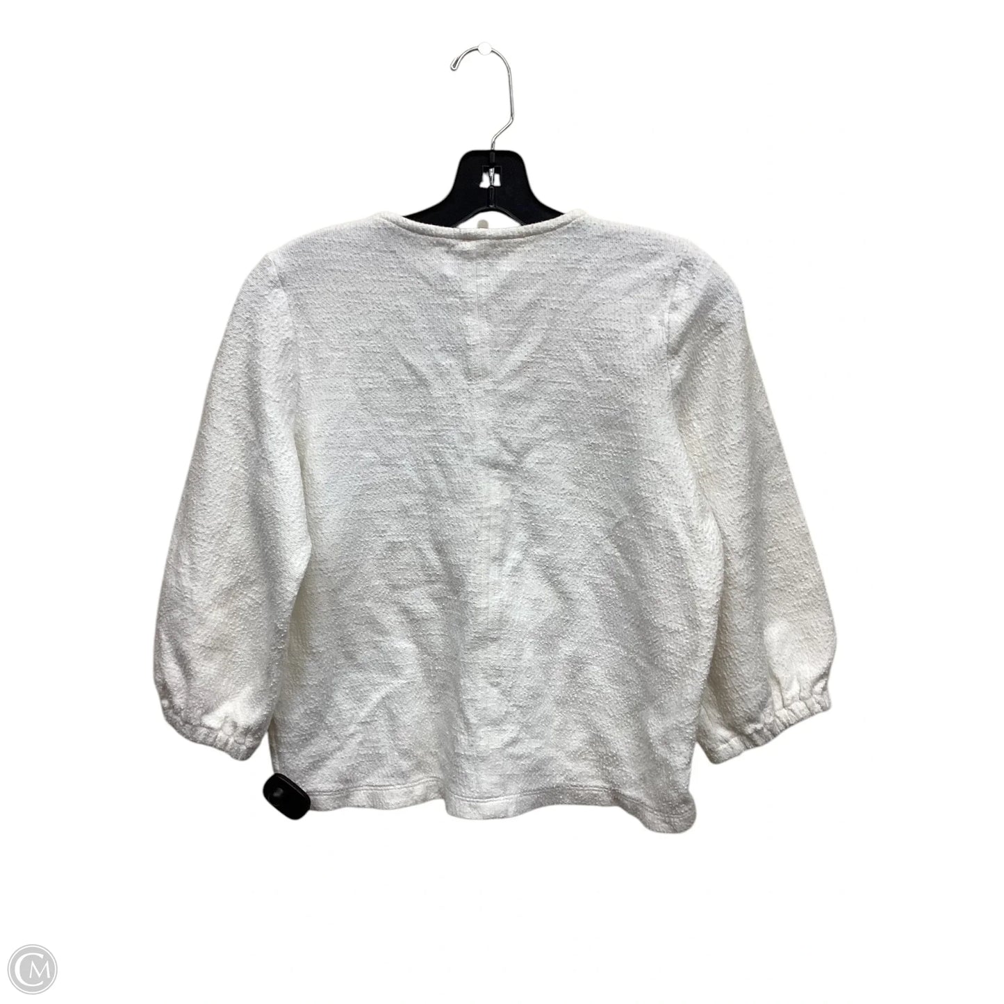 Top Long Sleeve By Madewell In White, Size: S