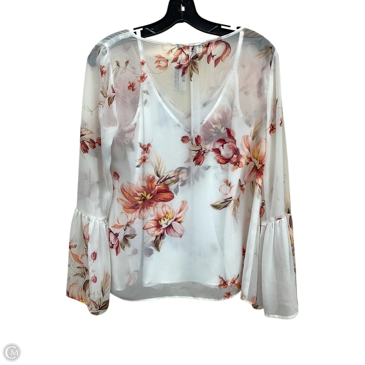 Top Long Sleeve By White House Black Market In Floral Print, Size: 2