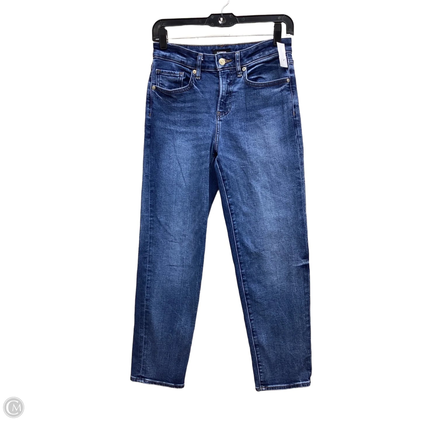 Jeans Straight By Express In Blue Denim, Size: 0