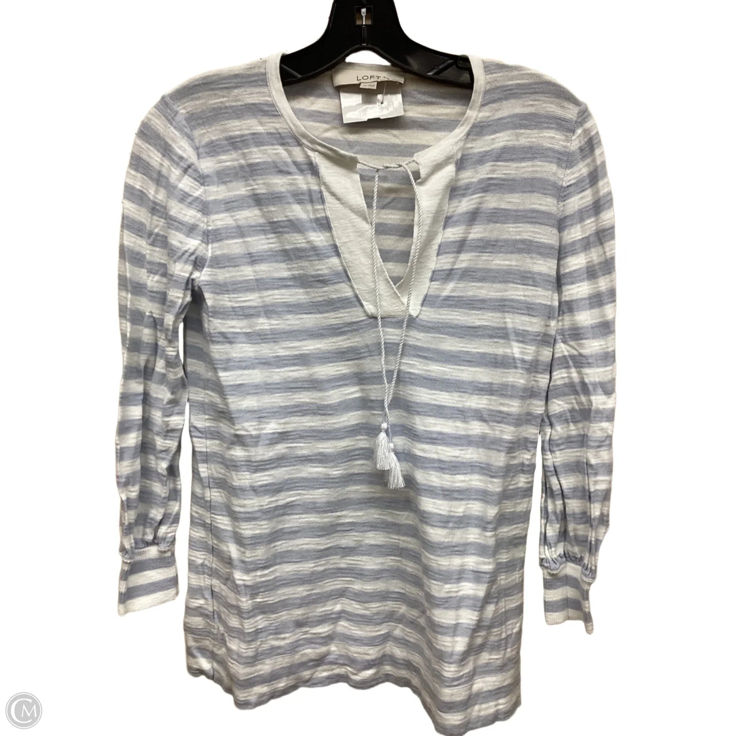 Top Long Sleeve By Loft In Striped Pattern, Size: Xs