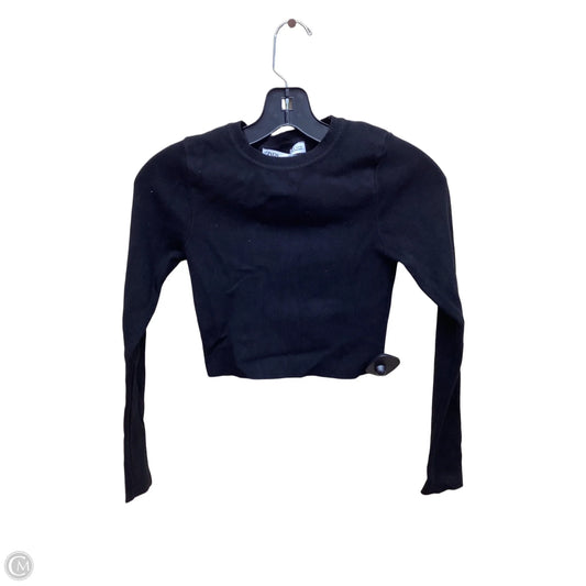Top Long Sleeve By Zara In Black, Size: S