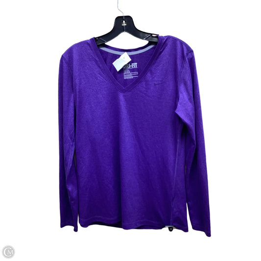 Athletic Top Long Sleeve Crewneck By Nike Apparel In Purple, Size: M