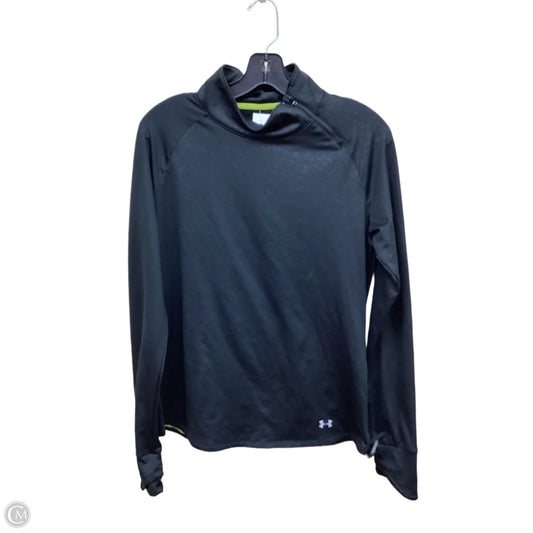 Athletic Top Long Sleeve Collar By Under Armour In Black, Size: L