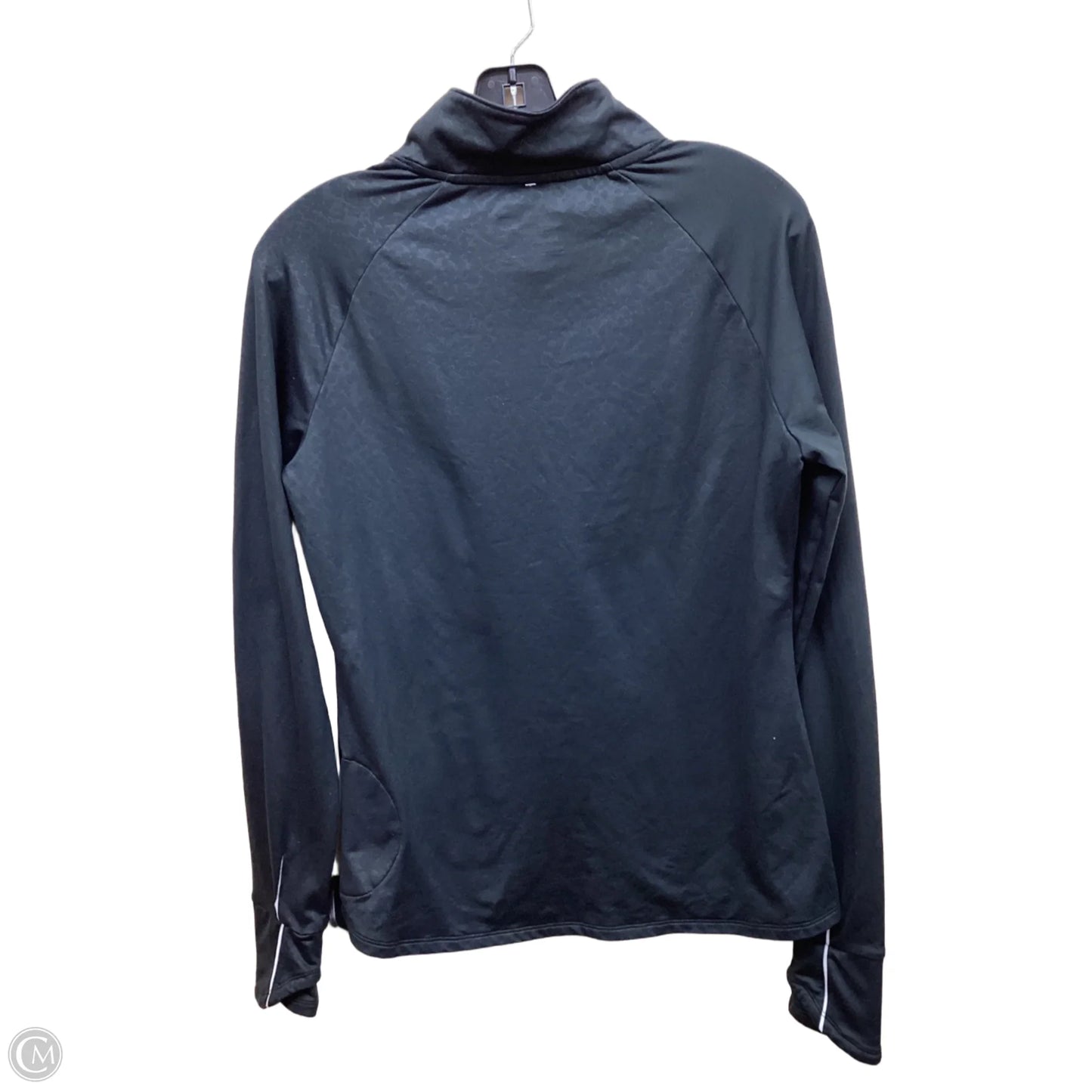 Athletic Top Long Sleeve Collar By Under Armour In Black, Size: L
