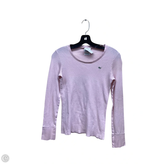 Top Long Sleeve By Lacoste In Pink, Size: M