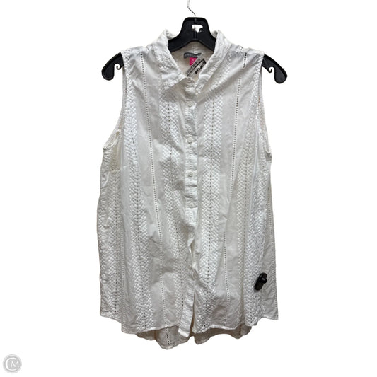 Top Sleeveless By Vince Camuto In White, Size: 1x
