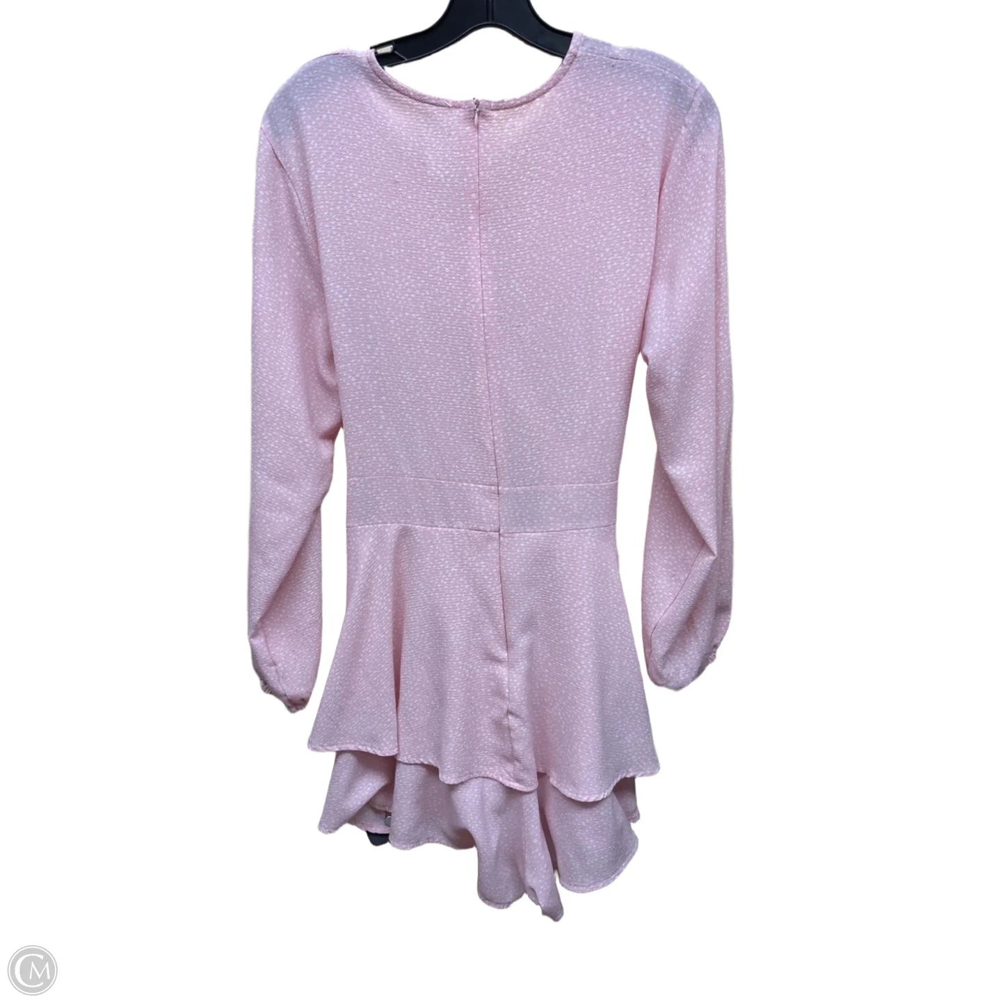 Romper By Clothes Mentor In Pink & White, Size: L