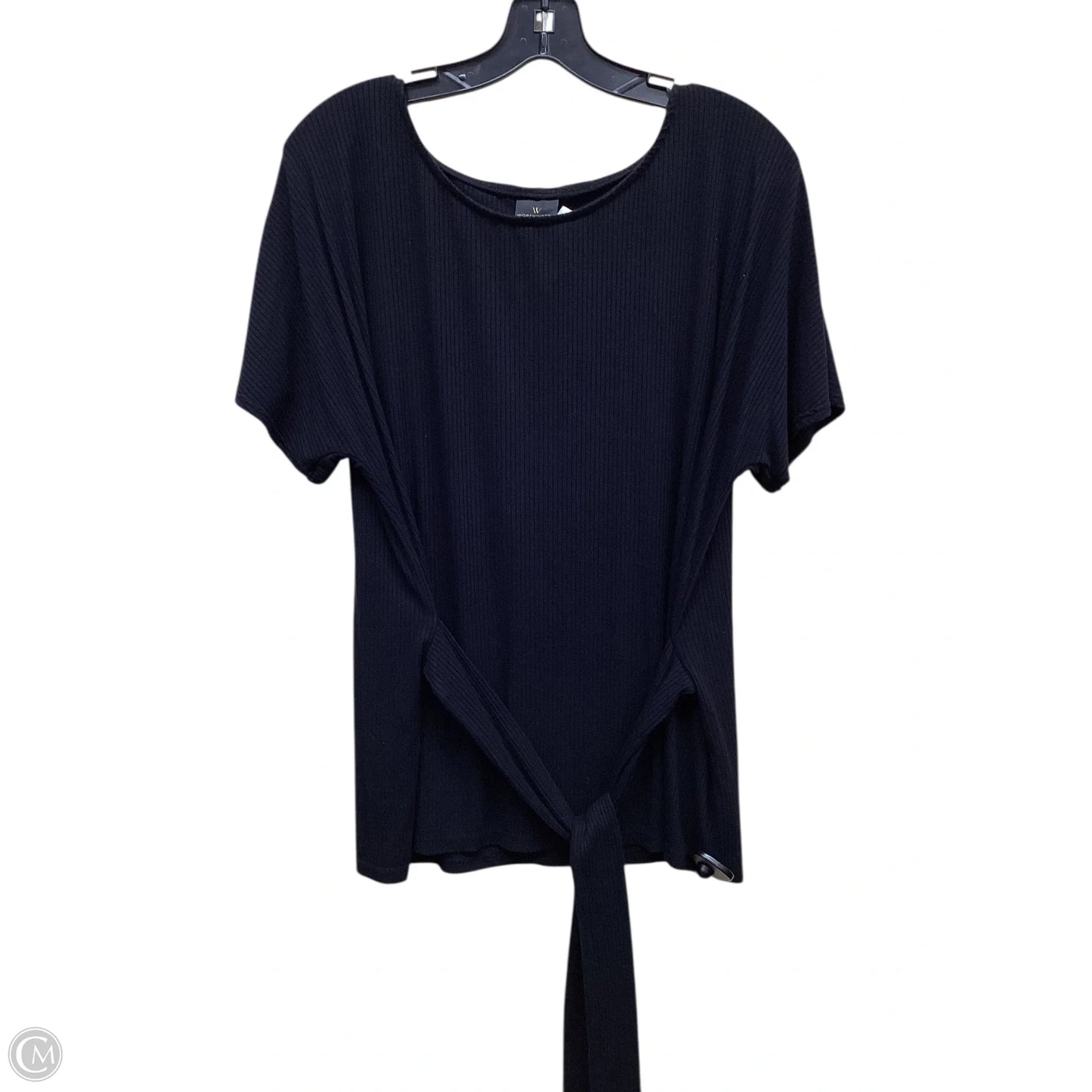 Top Short Sleeve By Worthington In Black, Size: Xl