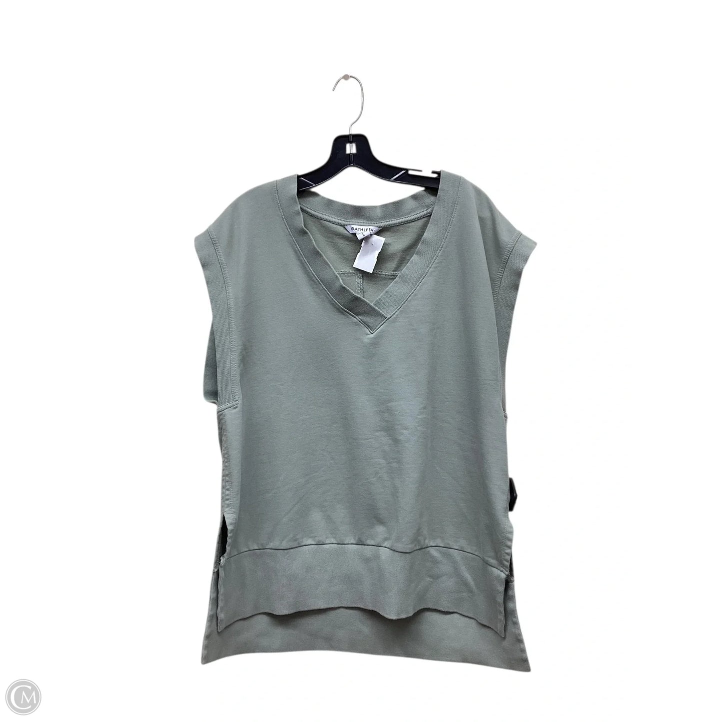 Athletic Top Short Sleeve By Athleta In Green, Size: L