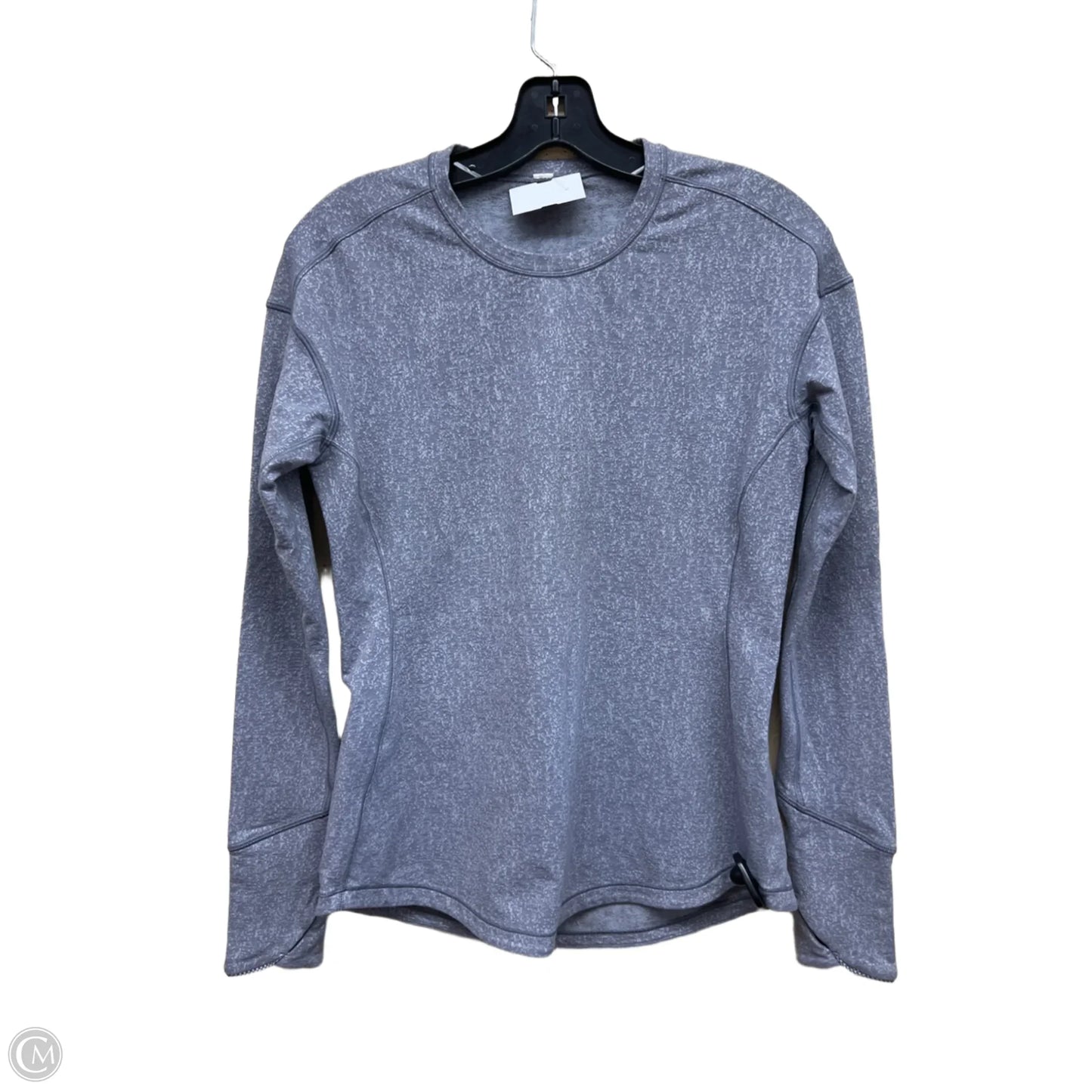 Athletic Top Long Sleeve Collar By Lululemon In Grey