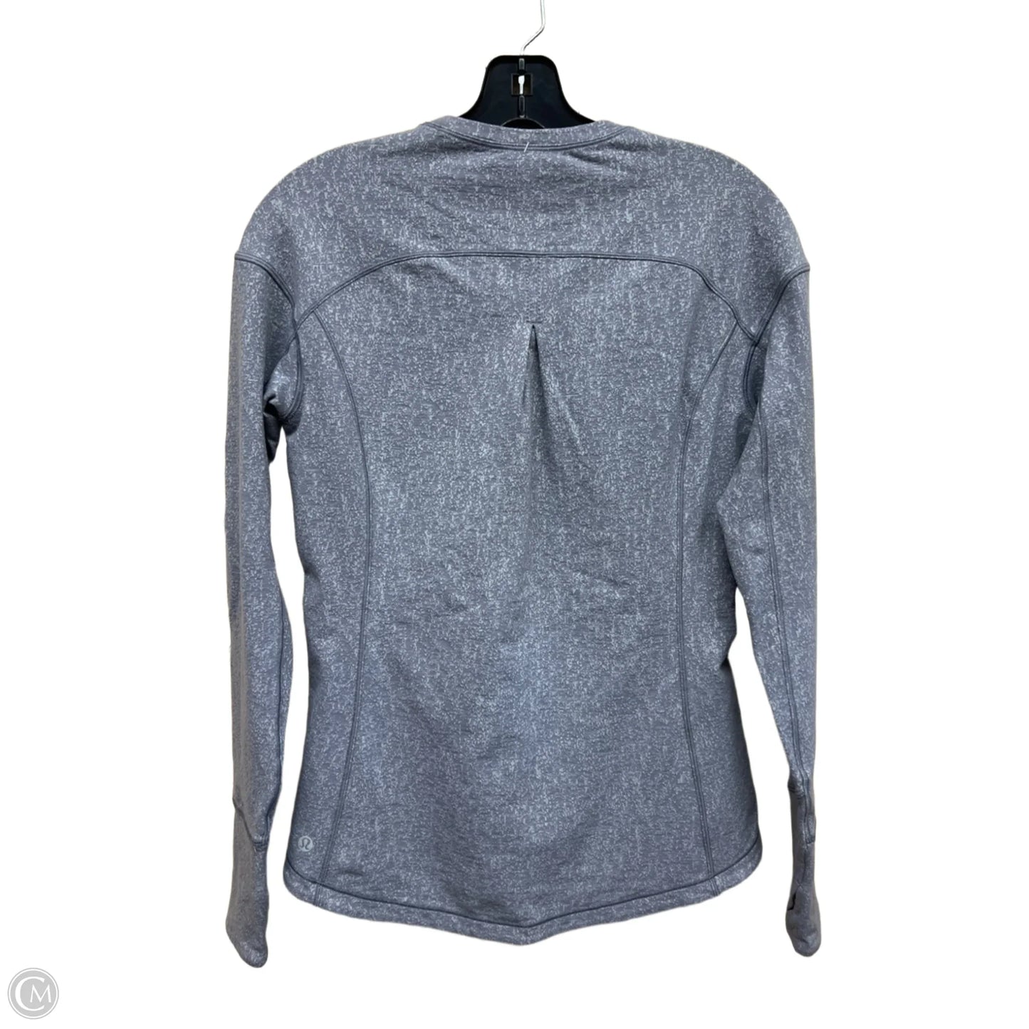 Athletic Top Long Sleeve Collar By Lululemon In Grey