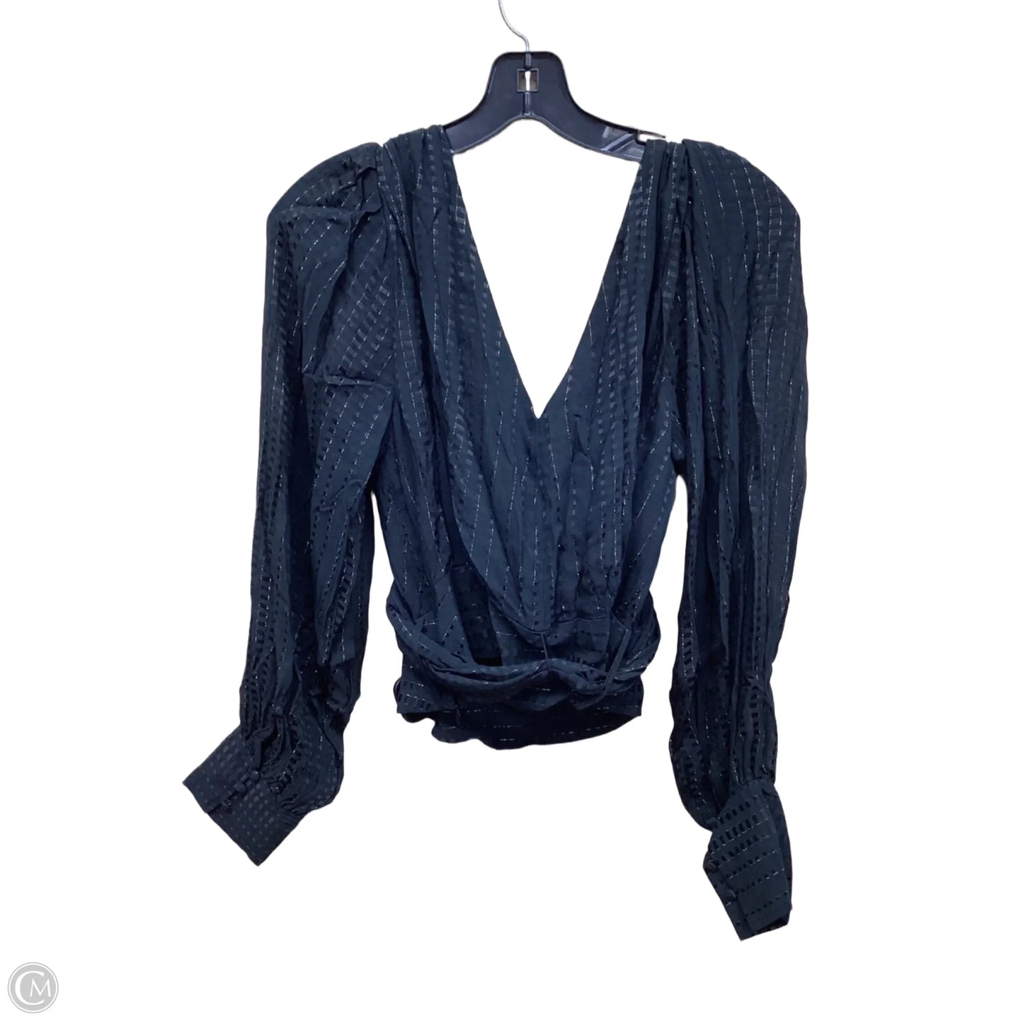 Top Long Sleeve By Banana Republic In Black & Gold, Size: 10