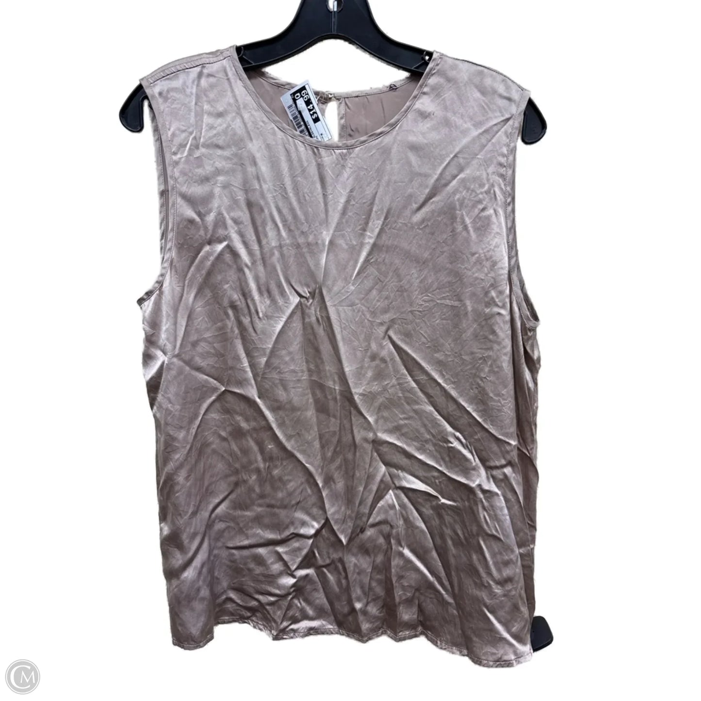 Top Sleeveless By Atm In Taupe, Size: M