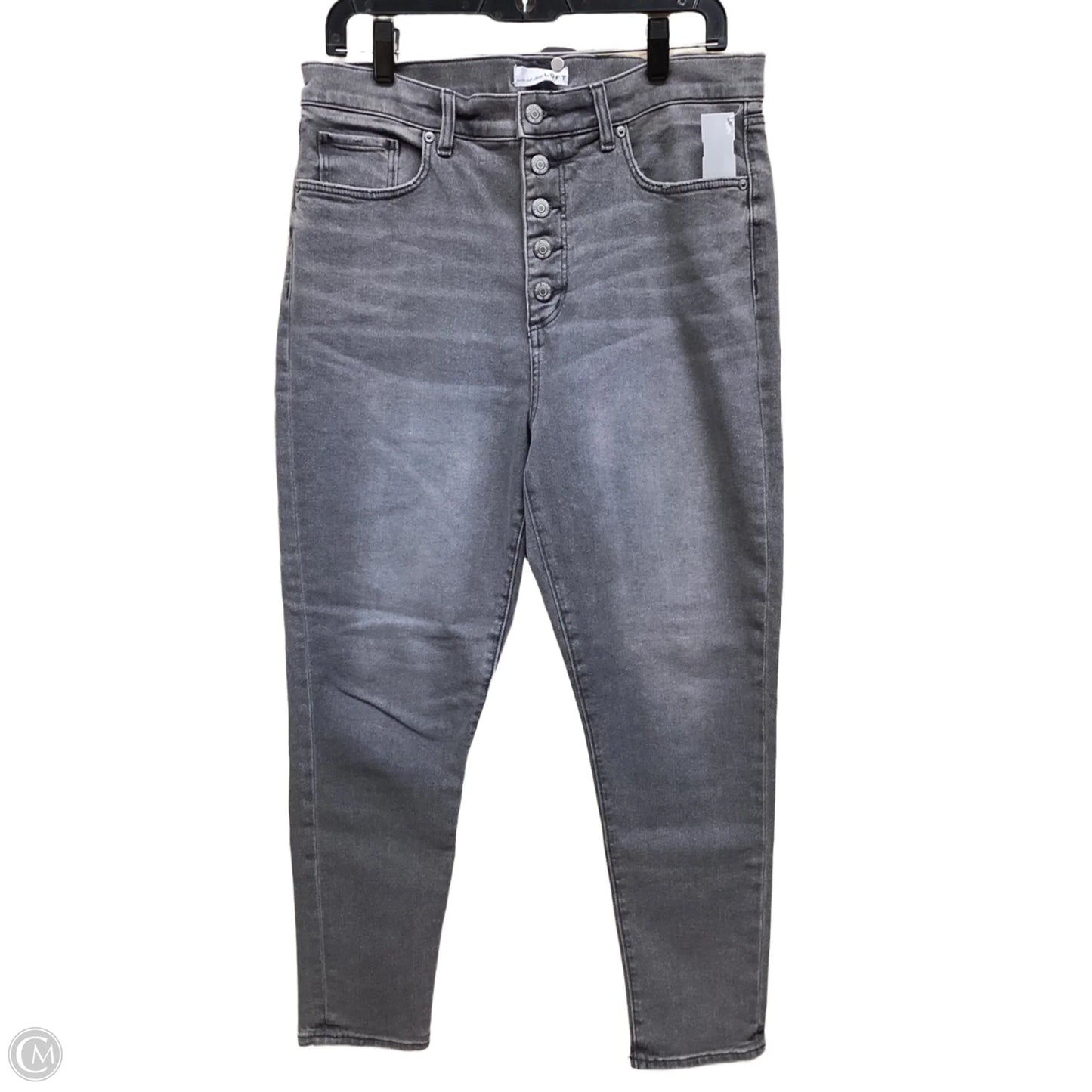 Jeans Skinny By Loft In Grey Denim, Size: 12