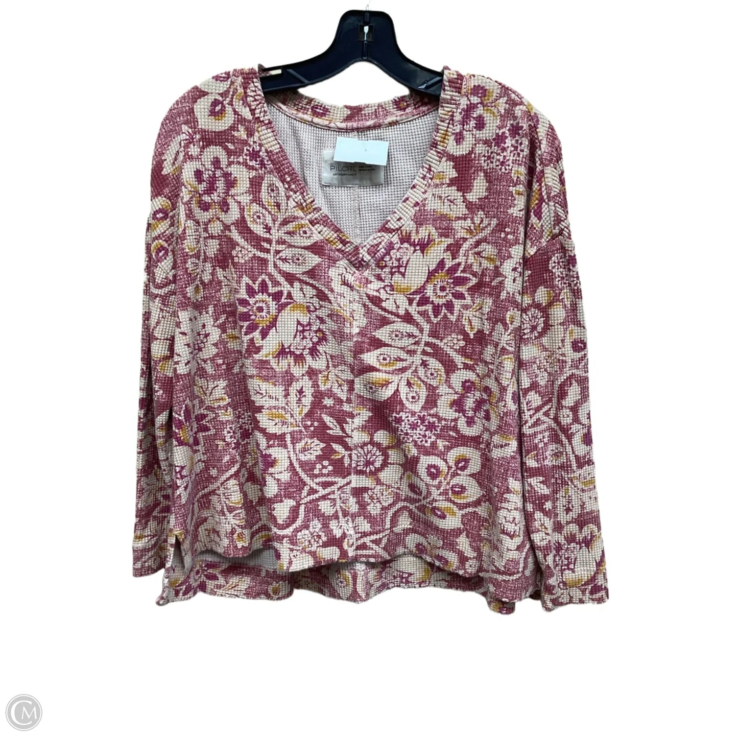 Top Long Sleeve By Pilcro In Pink & Tan, Size: Xs