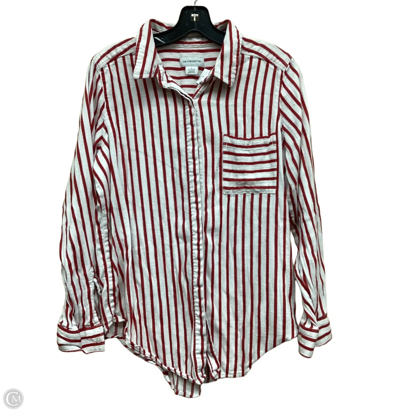 Top Long Sleeve By Liz Claiborne In Striped Pattern, Size: L