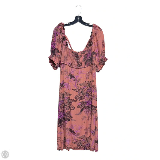 Dress Casual Midi By Anthropologie In Floral Print, Size: S