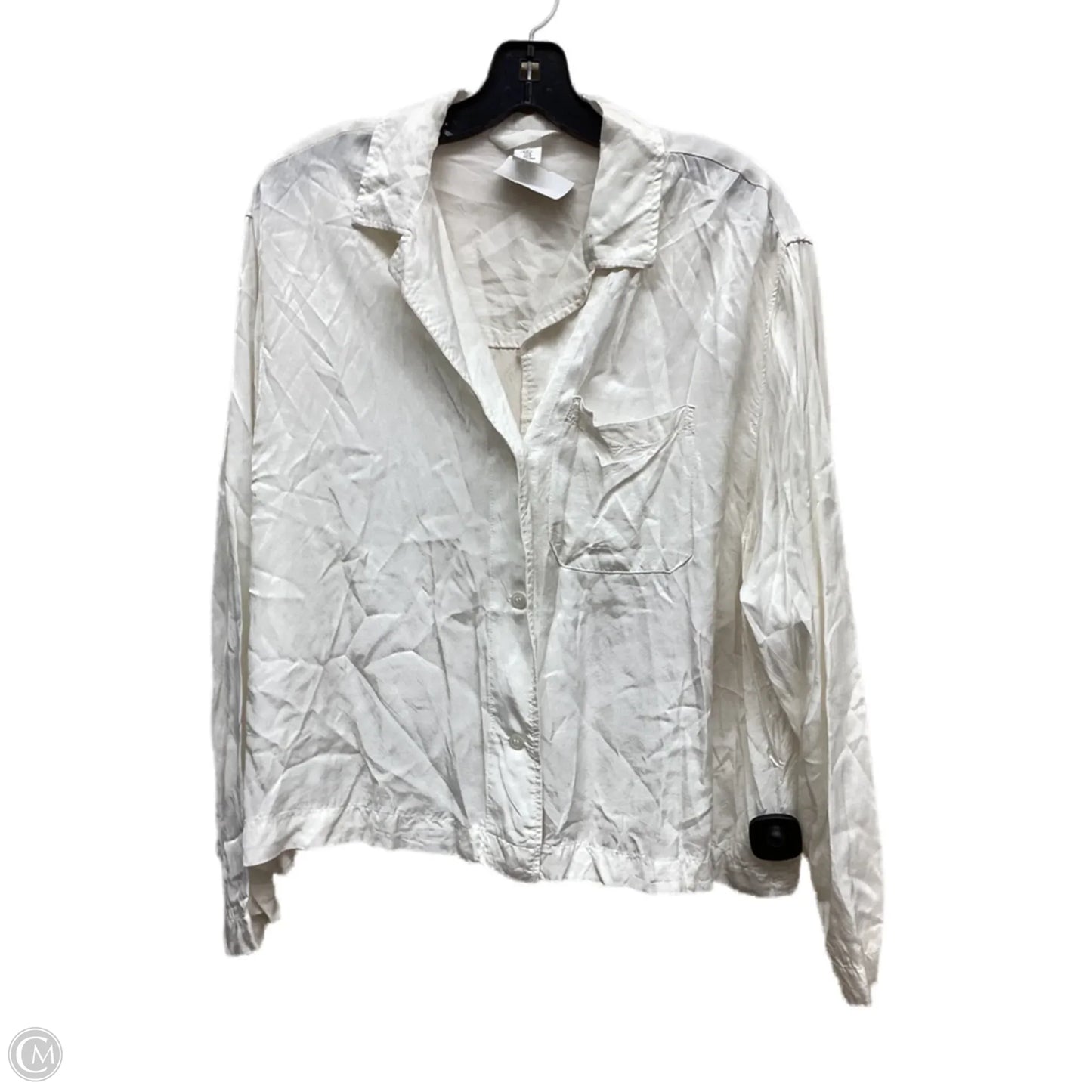 Top Long Sleeve By H&m In White, Size: M