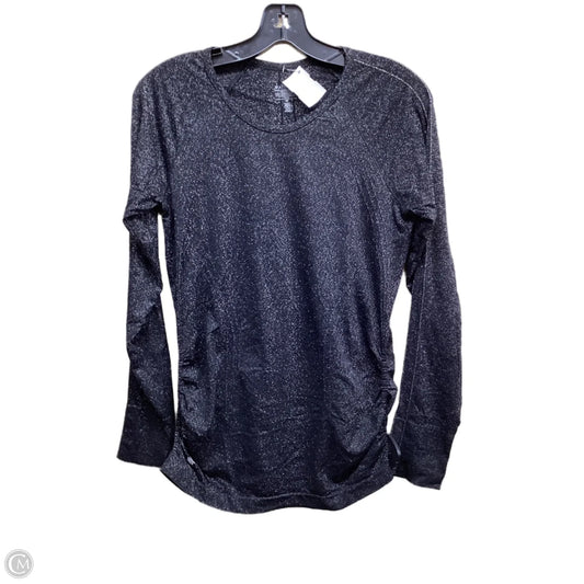 Athletic Top Long Sleeve Crewneck By Athleta In Black & Silver, Size: M