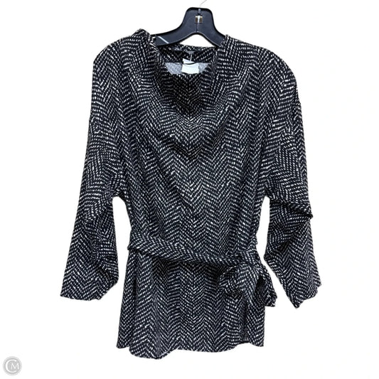 Top Long Sleeve By Zara In Black & White, Size: M