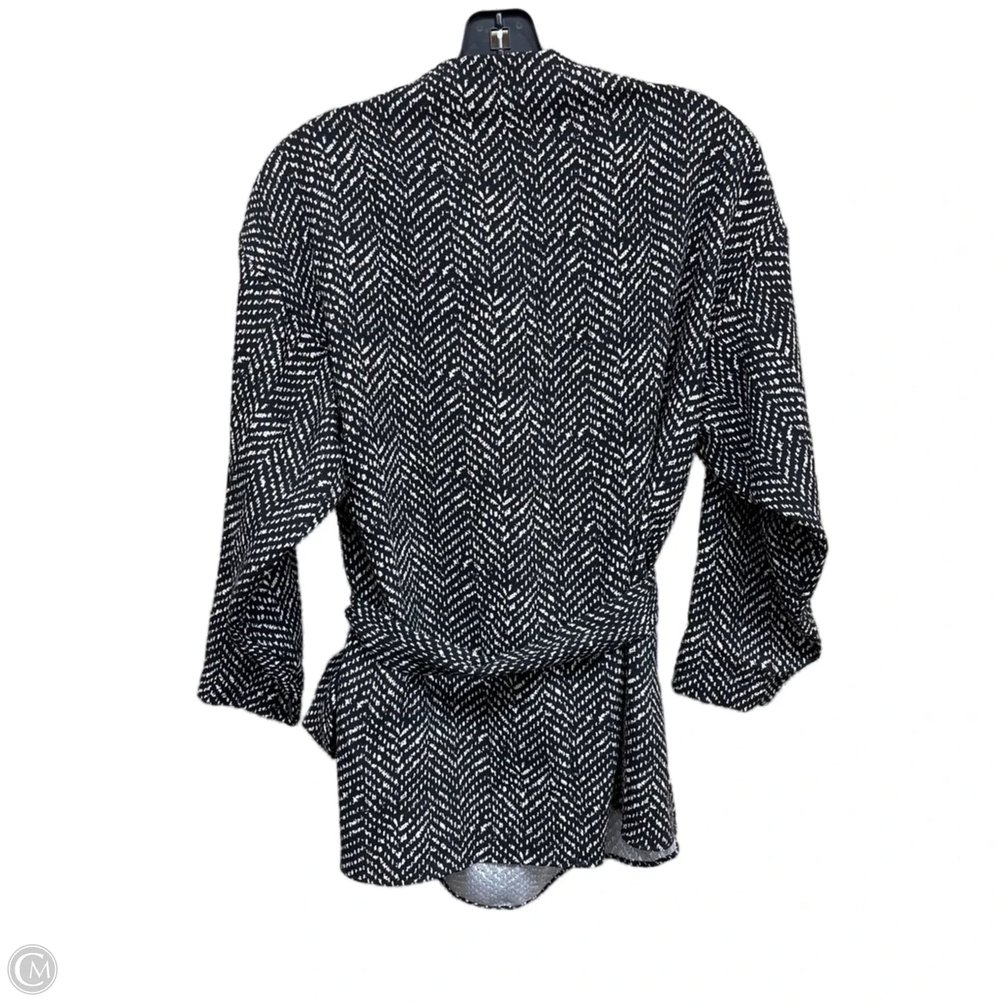 Top Long Sleeve By Zara In Black & White, Size: M