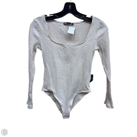 Top Long Sleeve By Zara In Beige, Size: S