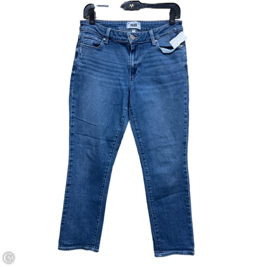 Jeans Straight By Paige In Blue Denim, Size: 4